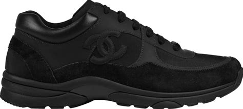 all black chanel tennis shoes|chanel sneakers grey suede.